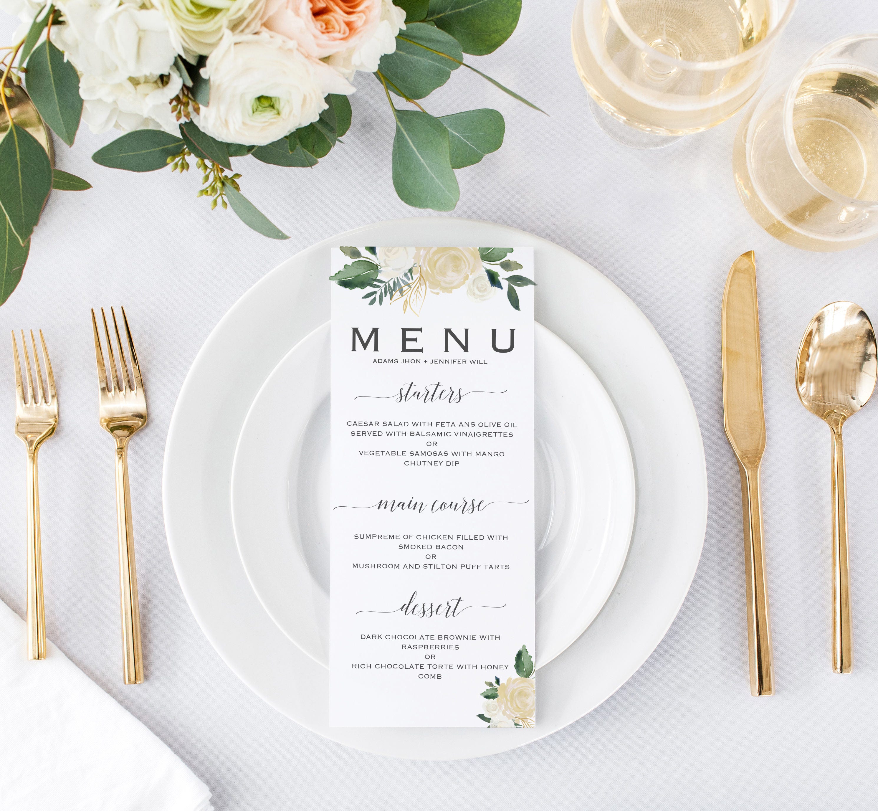 Menu Template For Events Wedding Menu Template PDF Menu Etsy UK