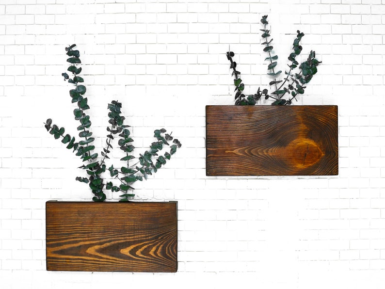 Wooden Wall Vase Wall Hanging for Greenery Planter for Etsy