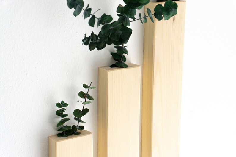 Wall Mounted Vase Wooden Vase for Wall Rustic Unique Wood Etsy