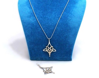 Vintage sterling silver anthropomorphic pendant and matching earrings.