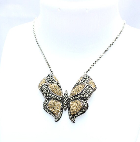 Marcasite Butterfly Necklace - Etsy