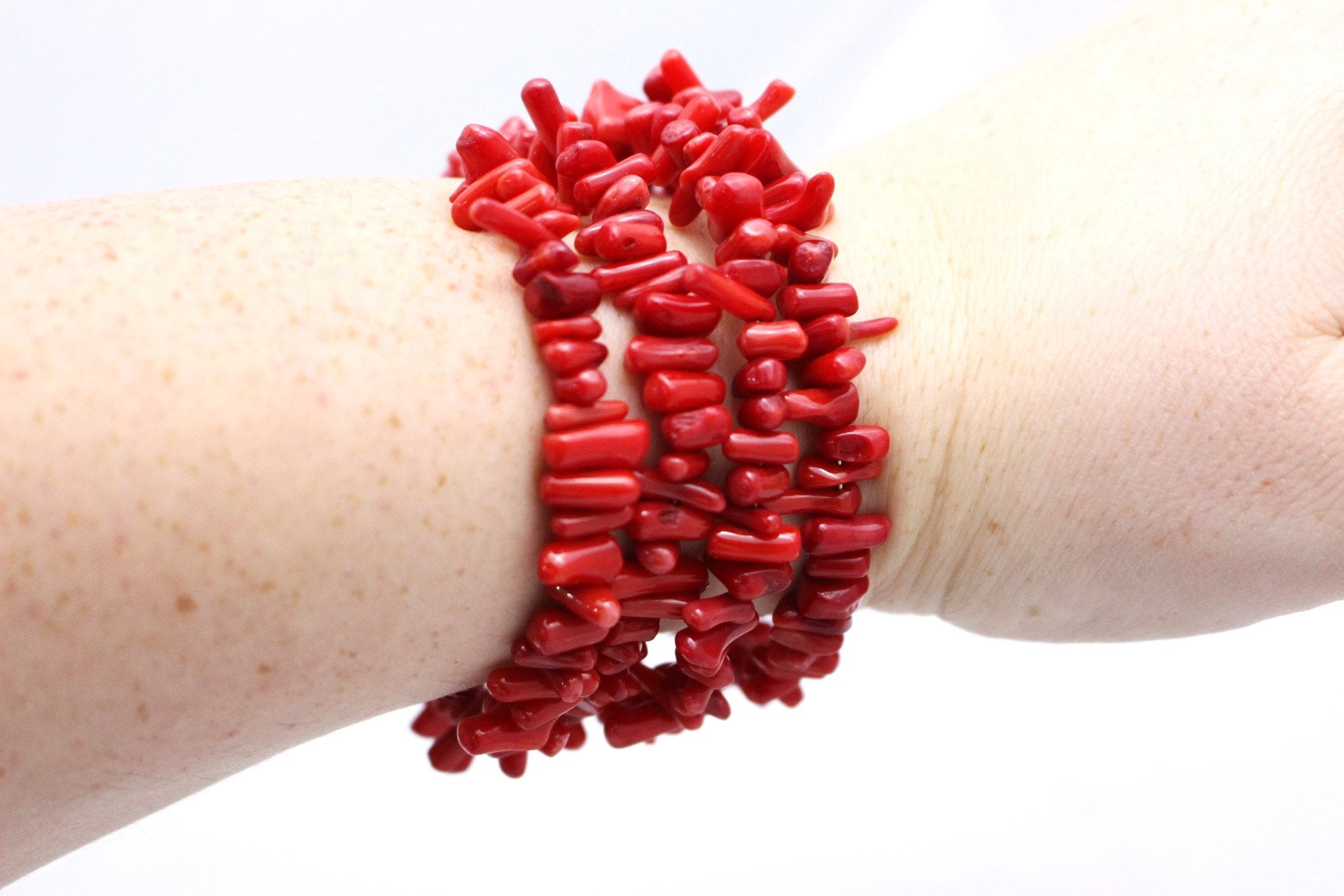 Bracelet Vintage En Corail Pour Enfant - Fermoir Fonctionnel, Un Peu D'usure Sur La Dorure