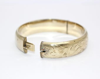 Vintage, gold vermeil, silver bangle: hallmarked 1975
