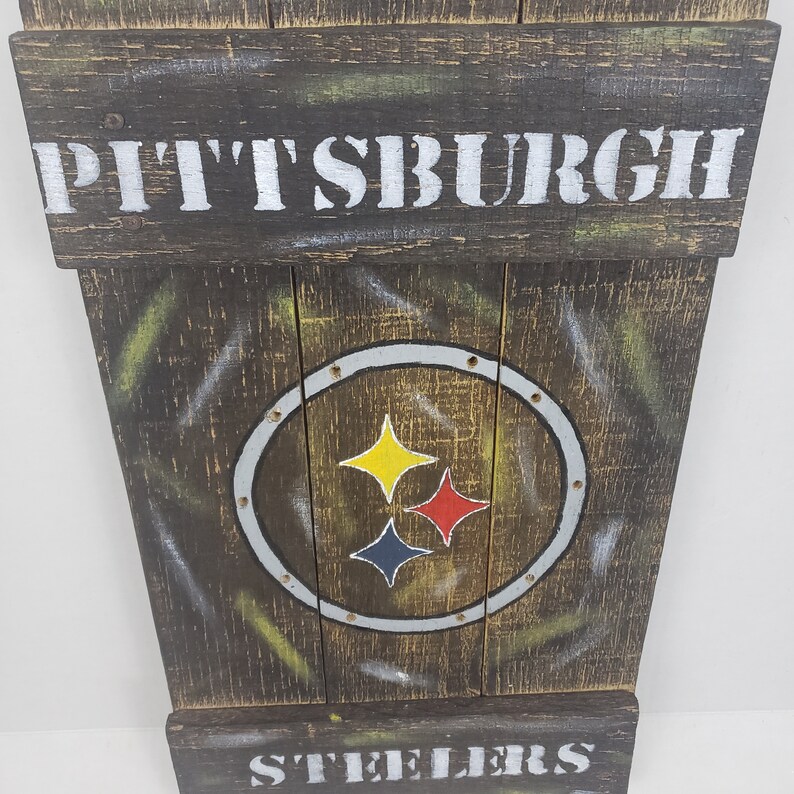 Pittsburgh Steelers rustic wall decor sports plaque