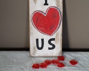 Decoración rústica de San Valentín con forma de corazón: Estante de madera recuperada