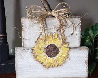Sunflower,  Pumpkin, Fall Decor, Wood Harvest Decoration, pumpkindecor