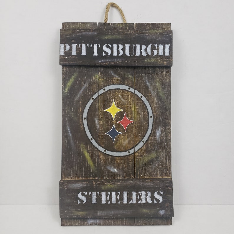 Pittsburgh Steelers rustic wall decor sports plaque