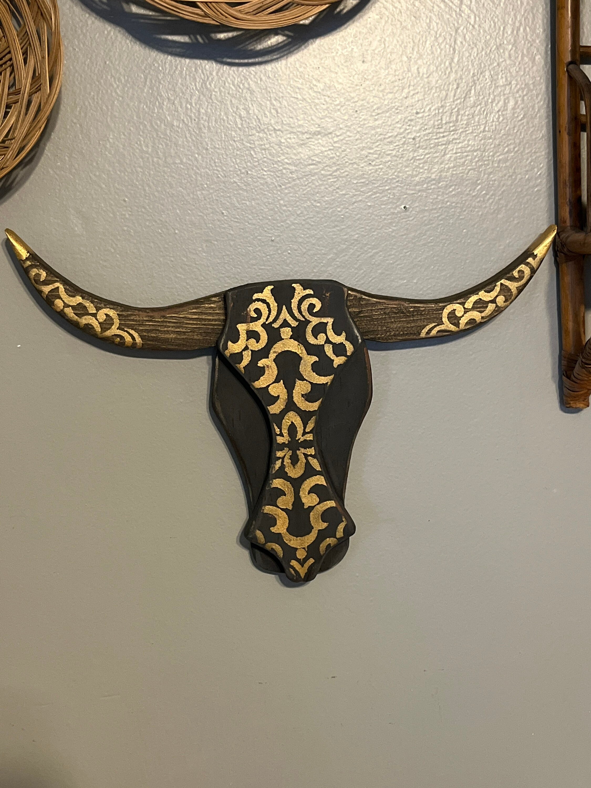 Boho, Bull Head Wall Decor, Western Style, Western Wall Decor, Bull