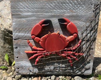 Cangrejo, arte de pared, decoración costera, océano, criatura marina, colgante de pared,