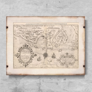 Carte ancienne de la Livonie, affiche rétro, décoration murale, cartes anciennes, art mural carte #114