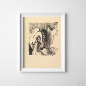 After The Bath Edgar Degas Retro Poster, Self Adhesive Poster, Rare Art, Old Style Decor #45