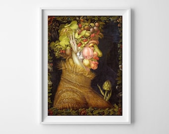 Summer by G Arcimboldo Retro Poster, Retro Poster, Retro Poster, Oil Painting #840