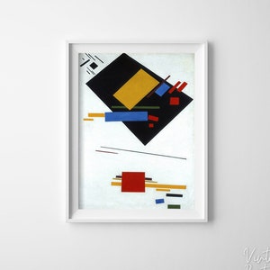 Suprematism Kazimir Malevich Retro Poster, Art Print, Reproduction Painting, Old Painting #48