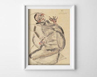 I Will Gladly Endure for Art Egon Schiele Retro Poster, Self Adhesive Print, Egon Schiele Poster, Schiele Reproduction #6