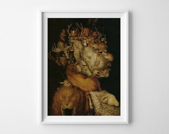 Giuseppe-Arcimboldo Earth Retro Poster, Retro Home Decor, Art Reproduction, Abstraction #846