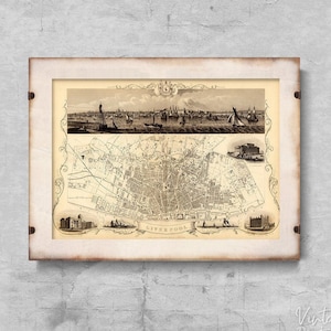 Alter Stadtplan von Silverstone, Map Wall Decor, Landkarte, Wanddeko #763