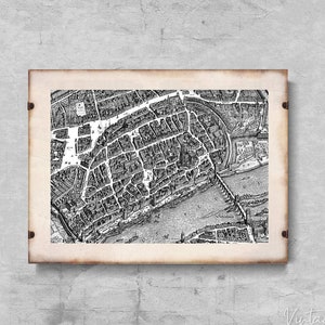 Cartel retro de Frankfurt Am Main Merian Innenstadt, cartel retro, mapas antiguos, impresión de mapas #770