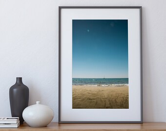 Clear Sky Beach -  Blue sky Modern  Photography - Instant Art Poster Art - Ocean Poster poster - Beach Wall Art  18MV