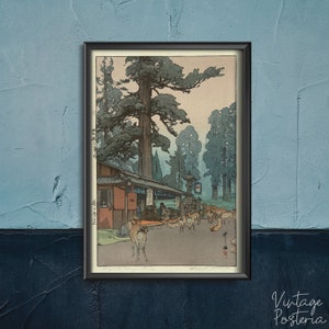 Way to the Kasuga Shrine Hiroshi Yoshida Retro Poster, Retro Wall Decoration, Japan Poster, Japanese Art #528
