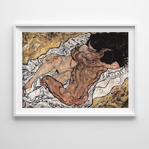 The Embrace Egon Schiele Retro Poster, Wall Decor, Romantic Poster, Grotesque Wall Decor #13
