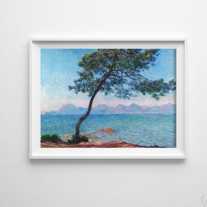 Claude monet the esterel mountains Retro Poster, Cotton Canvas, Reproduction Painting, Retro Style #829