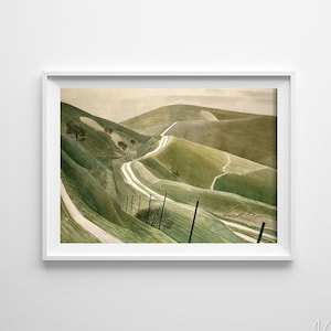 Chalk Paths Eric Ravilious Retro Poster, Retro Poster, Art Reproduction, Retro Decor #828