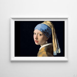 Girl with a Pearl Earring by Johannes Vermeer Retro Poster, Retro Pattern, Impressionism, Old Style Paint #865