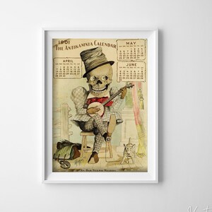 Antikamnia Calendar April May June Retro Poster, Aesthetic Wall Hangings, Human Muscles, Doctors Poster #662