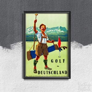 Germany Golf Travel Poster Retro Poster, Modern Wall Decor, Africa Travel Print, Vacation #364