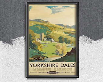 Retro Poster Yorkshire Dales Retro Poster, Retro Poster, Africa Travel Print, Holiday Decor #817