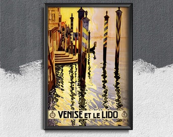 Retro Poster of Venice Italy Poster Travel Retro Poster, Modern Print, Europe Travel Poster, World Travel Art #791