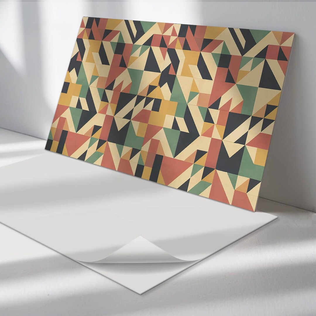Sticker Decorative Panel Abstract Geometric Panel Stickers, Beige Removable Panels, Splashback ...