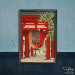 Nio Gate At Asakusa Kannon Tsuchiya Koitsu Ukiyoe Retro Poster, Modern Posters, Rare Poster, Japan Art #521