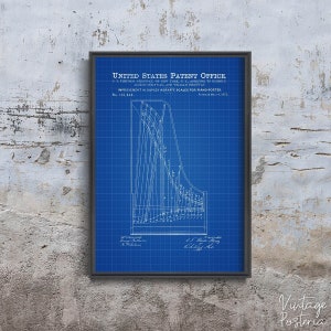 Póster retro con patente de piano Steinway Forte, póster retro, patente de avión, boceto para decoración de pared n.° 980