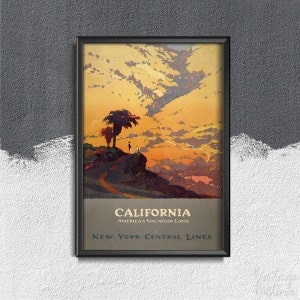 Retro California poster travel poster Retro Poster, Retro Wall Art, Africa Travel Print, Journey Print #804
