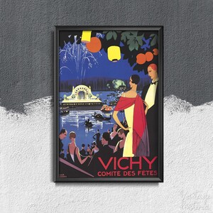 Vichy Comite Des Fetes Travel Poster Retro Poster, Wall Decor, Retro Travel Print, Journey Wall Art #418