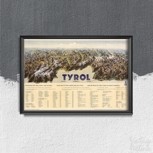 Tyrol by Heinrich Berann Retro Poster, Retro Poster, Retro Travel Print, World Travelling #807