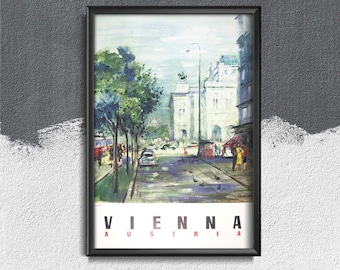 Vienna Austria Travel Poster Retro Poster, Retro Wall Art, Travel Print, World Travelling #815