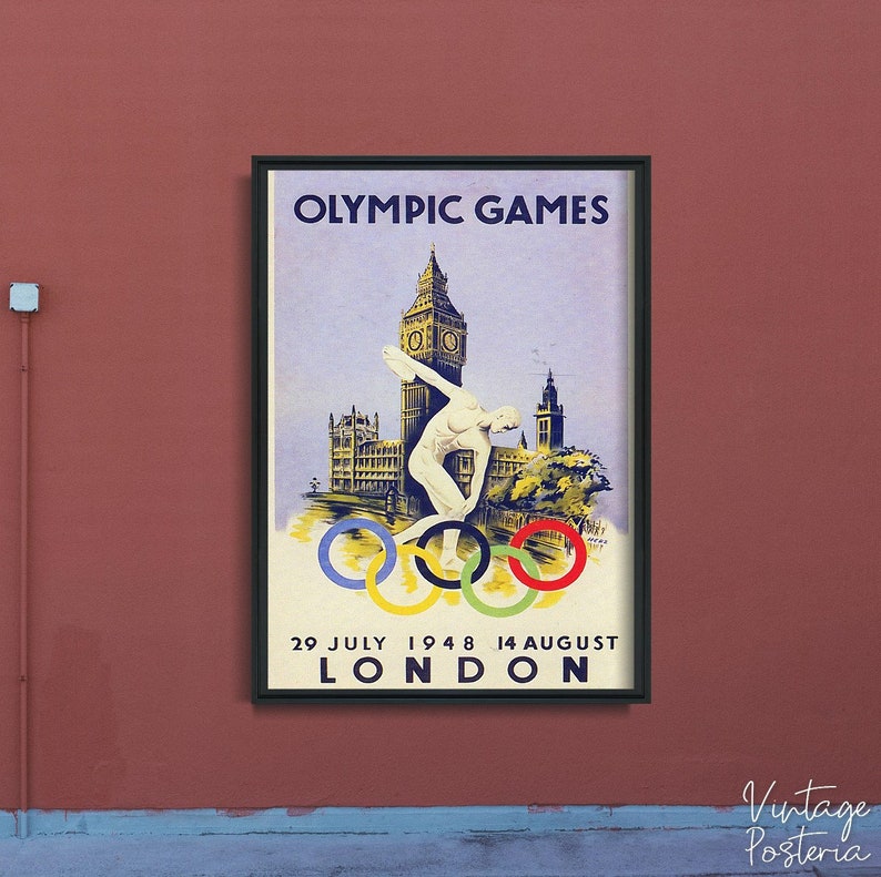 Olimpic Games London Vintage Poster Vintage Wall Art Olympic - Etsy