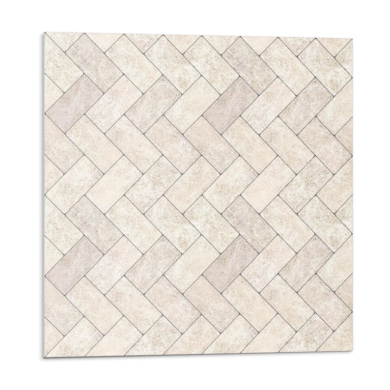 Herringbone Pattern PVC Floor Tiles, Creamy Tile Stickers, Peel and ...