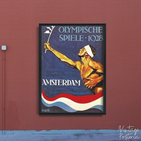 Vintage Olympic games Reproduction poster Paris 1924 Wall art.