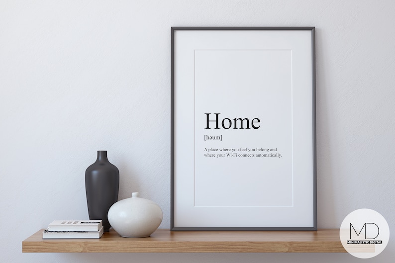 Home Definition Print Modern Home Decor Decoration | Etsy