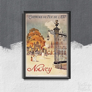 Póster de viaje Nancy, Francia, póster retro, decoración de pared retro, impresión de viaje a África, impresión de viaje n.° 795