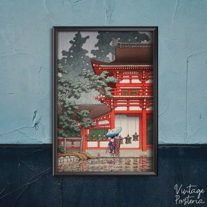 The Kasuga Shrine in Nara Kawase Hasui Ukiyo-e Retro Poster, Artistic Poster, Japanese, Japanese Art #485