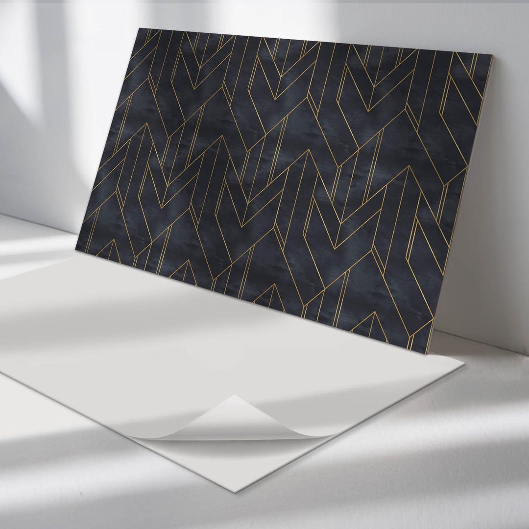 Sticker Decorative Panel Lines Panel Stickers, Black Peel and Stick Panels, Splashback Panel ...