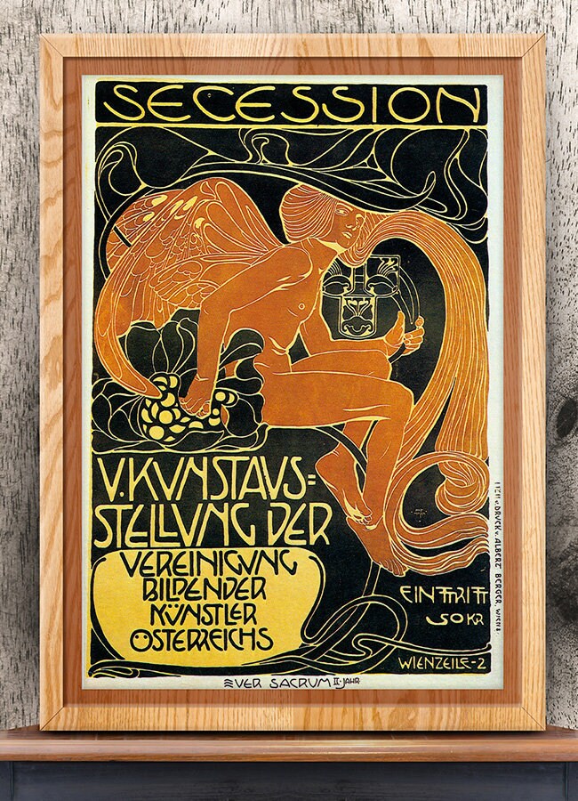 フェルディナント・アンドリ ウィーン分離派展　ポスター 古美術品 ウィーン分離派のポスター Ornamental Posters of the Vienna
