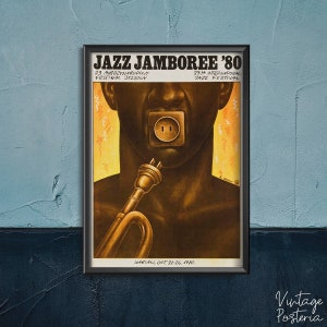 Retro Poster, Retro Poster, Jazz Jamboree in Warschau, Musik Festival Poster, Retro Wanddekoration, Peace Poster, Werbung Print #53