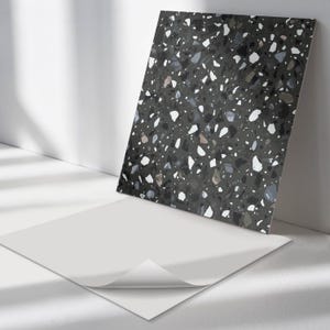 Stone Fragments Tile Stickers, Black Removable Tiles, Tile Stickers, Texture PVC Floor Tiles, Kitchen Tile Stickers