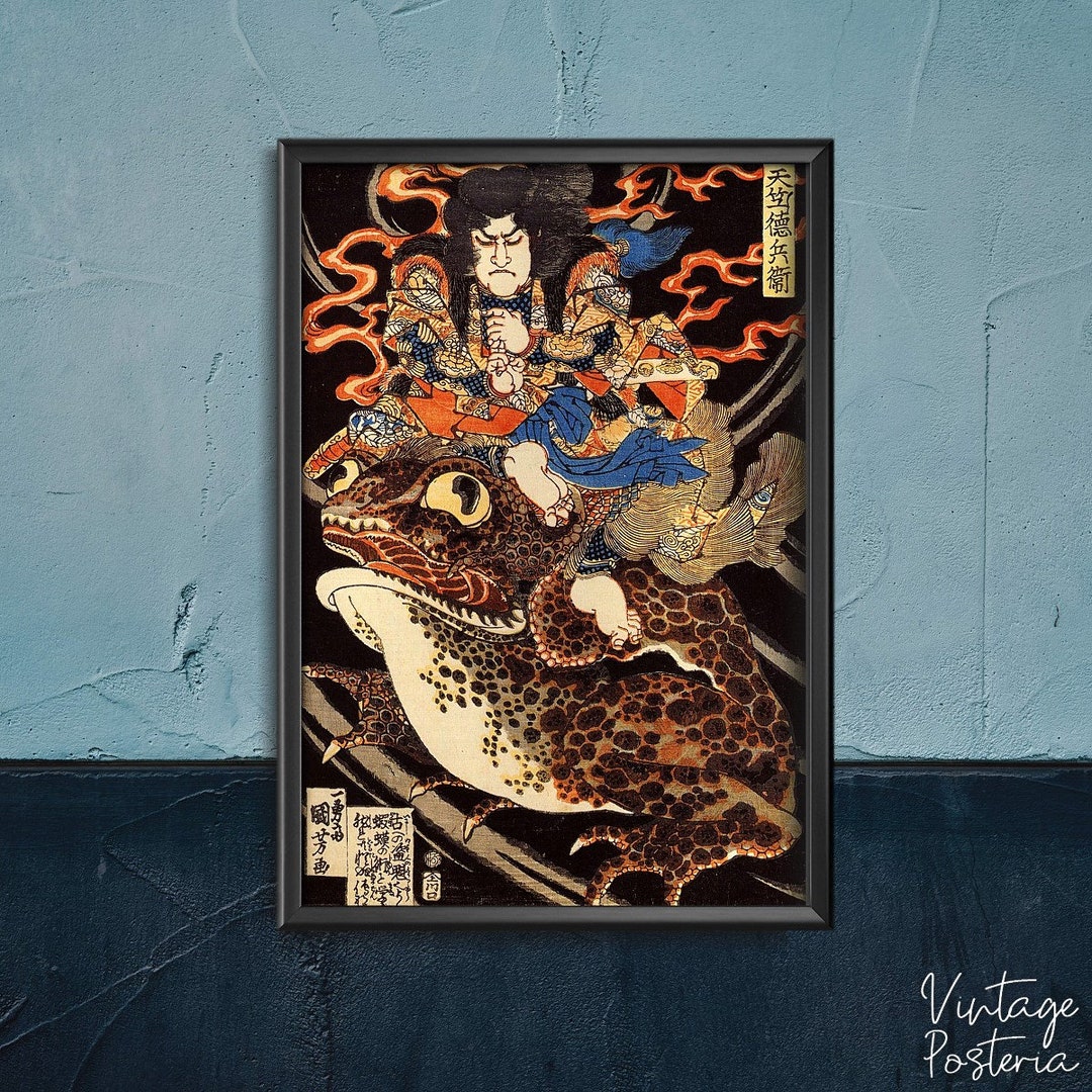 Tenjiku Tokubei Riding a Giant Toadn Hiroshige Ukiyo-e Retro Poster, Modern Posters, Japan Travel Poser, Japan Wall Art 501 - Etsy Tenjiku Tokubei Riding a Giant Toadn Hiroshige Ukiyo-e Retro Poster, Modern Posters, Japan Travel Poser, Japan Wall Art 501 - Etsy