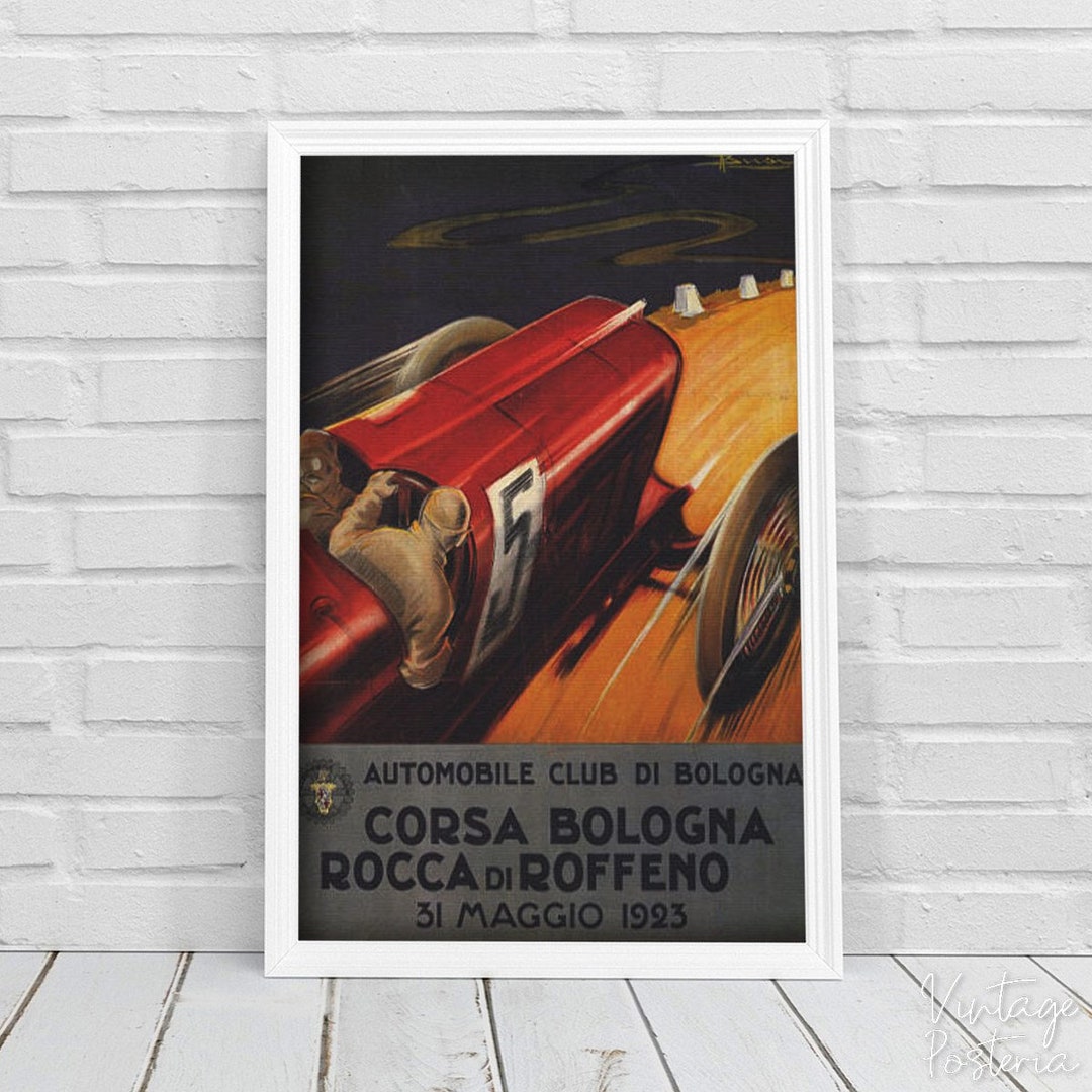 Retro Poster Car Race Grand Prix Corsa Italy Retro Poster, Aesthetic ...